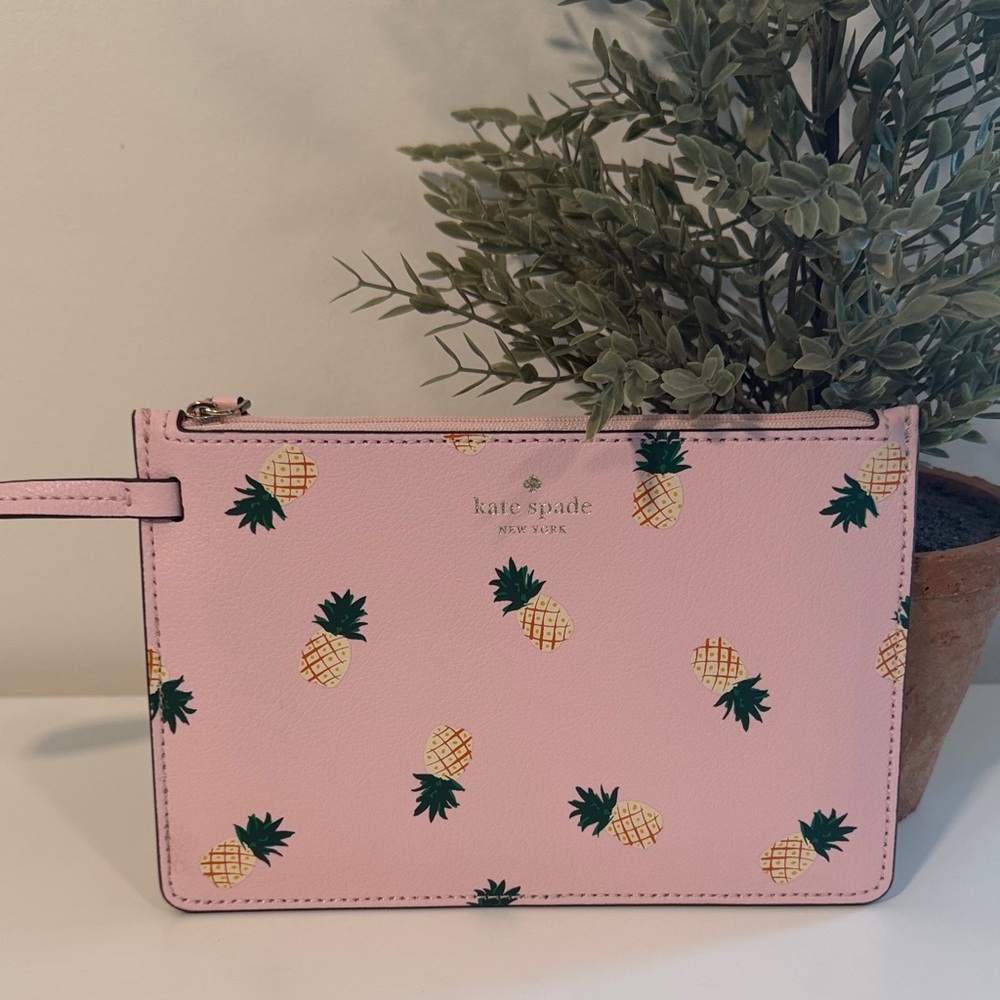 NEW Kate Spade Pink Pineapple Pouch Wristlet Bag Accessory
